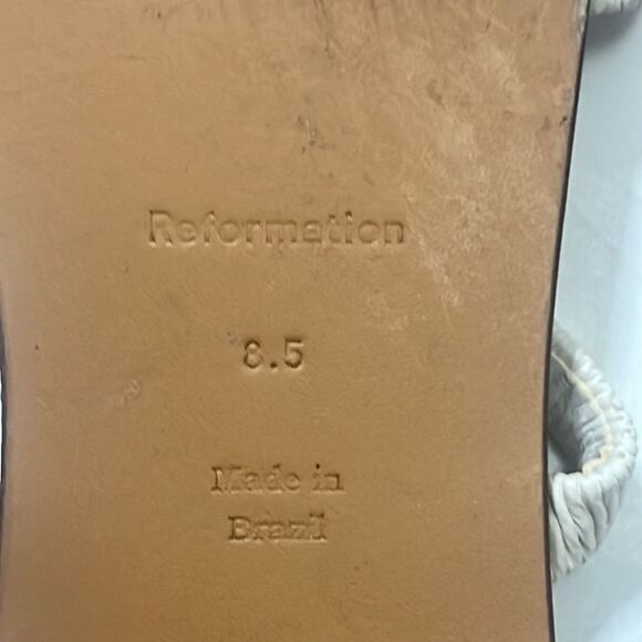 REFORMATION RUCHED STRAPS WHITE‎ SANDALS SIZE 8.5 - Picture 3 of 5